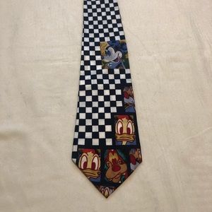 Vintage Mickey Mouse & Friends Checkered Tie